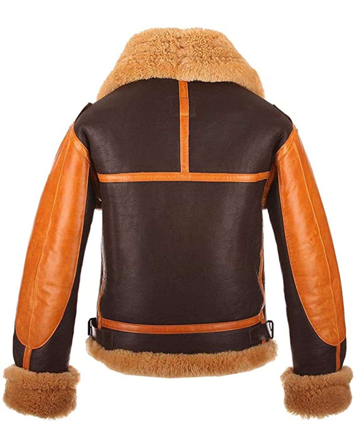 Jackets Men's Choco Aviator Real Sheepskin Leather Jacket