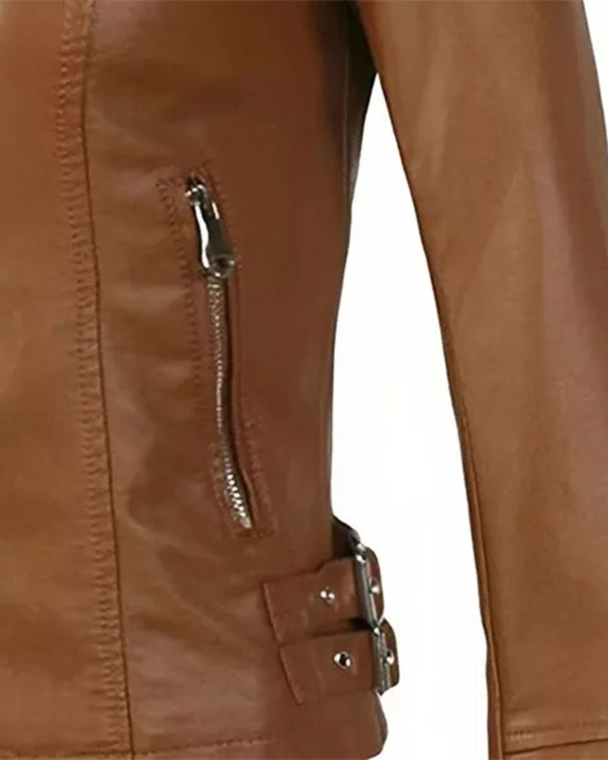Women's Cognac Brown Cafe Racer Leather Jacket