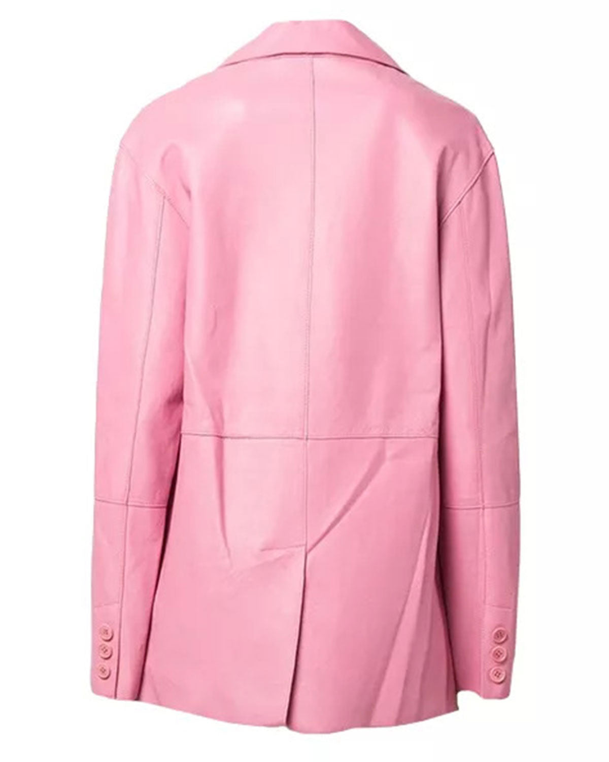 Pink Leather Blazer Women's
