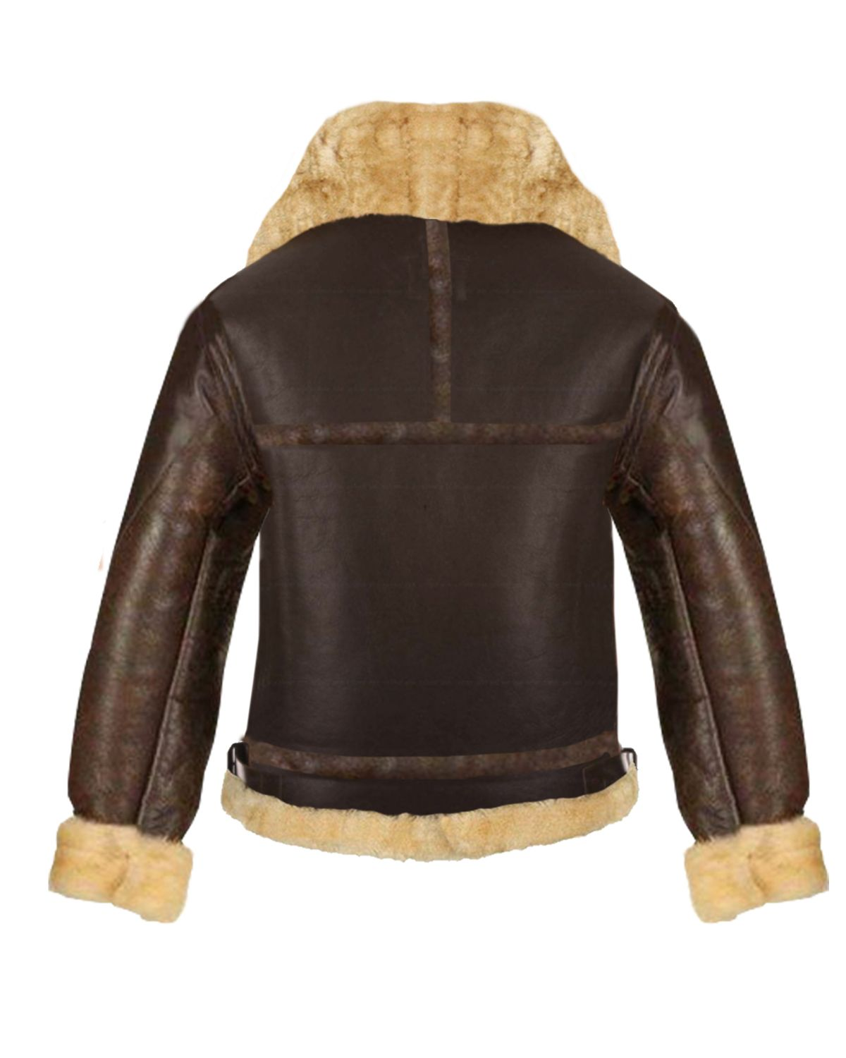 Jackets Men's Choco Aviator Real Sheepskin Leather Jacket