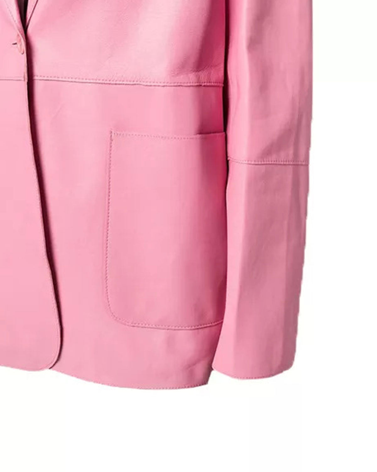 Pink Leather Blazer Women's