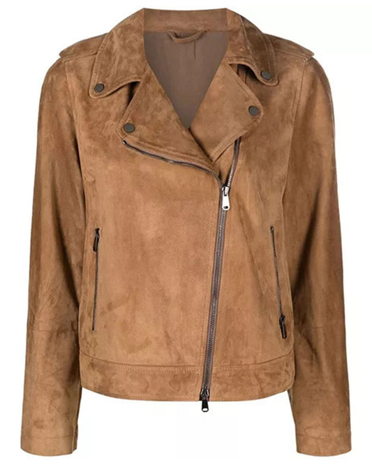 Women’s Brown Suede Leather Jacket