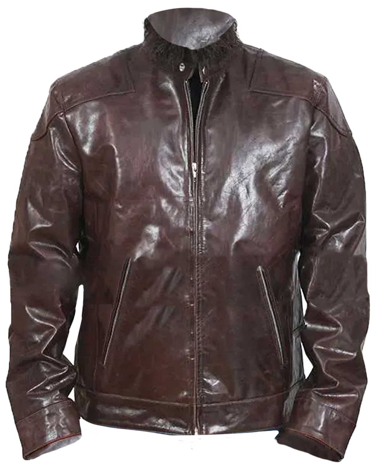 Venom Eddie Brock Distressed Brown Leather Jacket