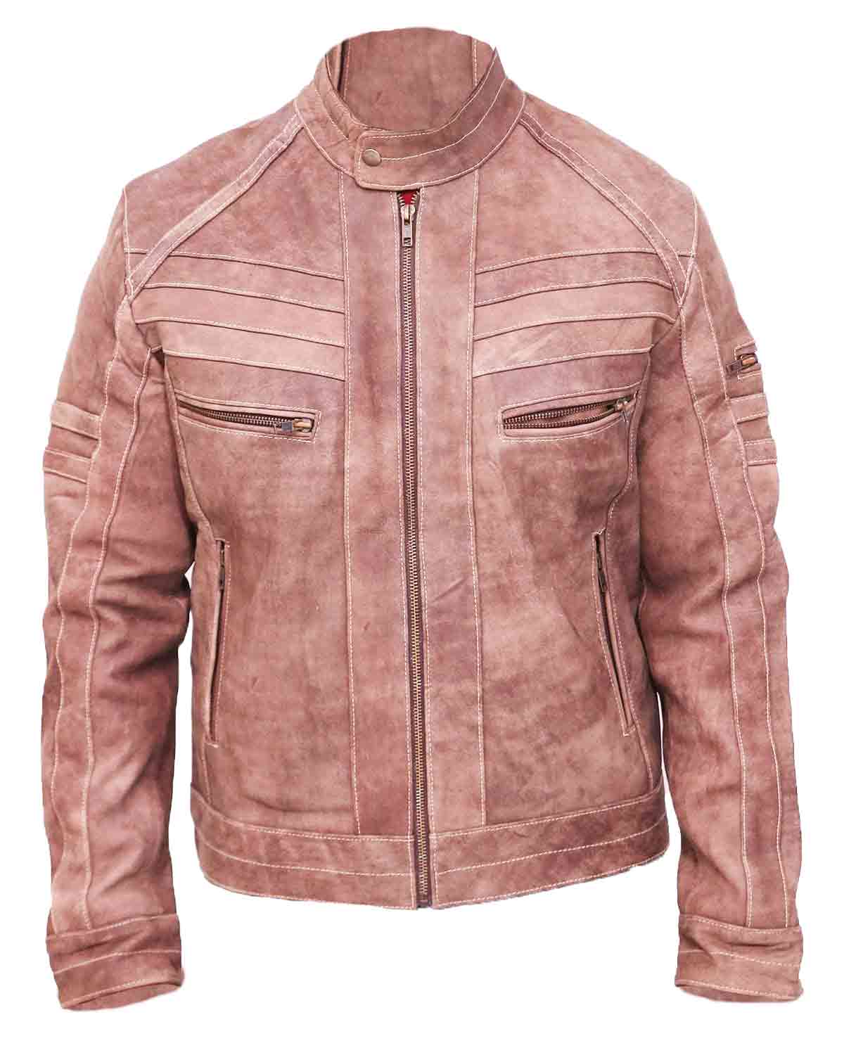 J7- Brown Men's Real Leather jacket