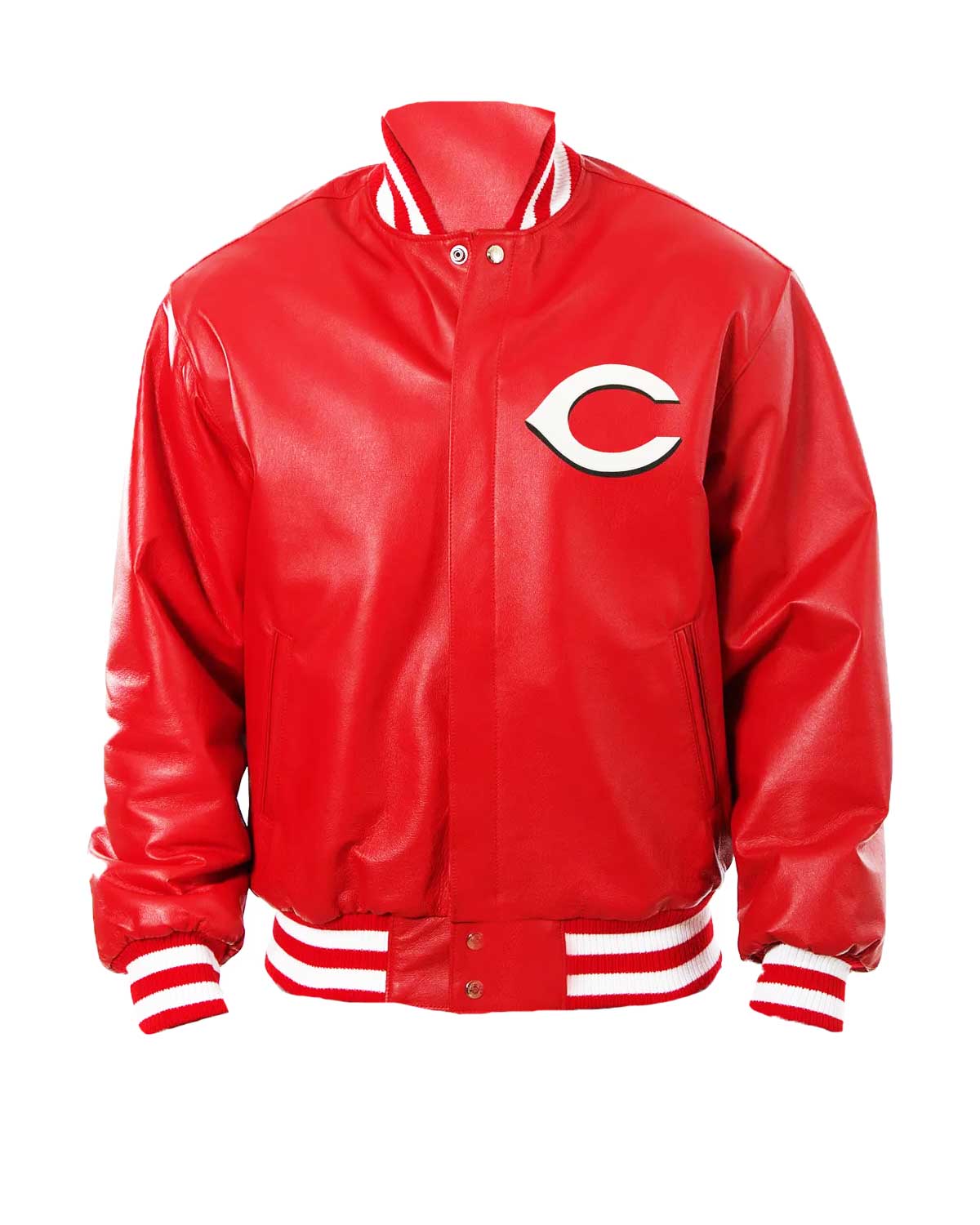 Cincinnati Reds Red Leather Letterman Jacket