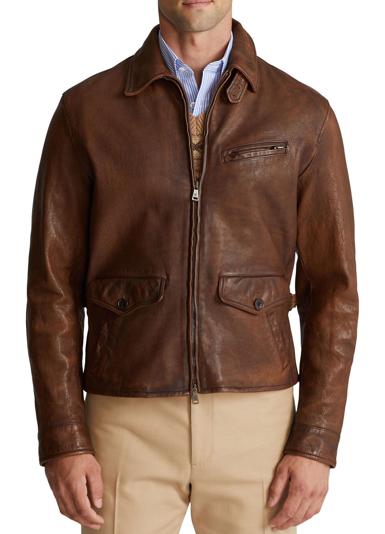 Men's Vintage Brown Cow Leather Jacket