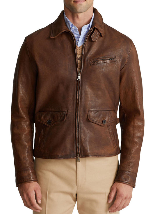 Men's Vintage Brown Cow Leather Jacket