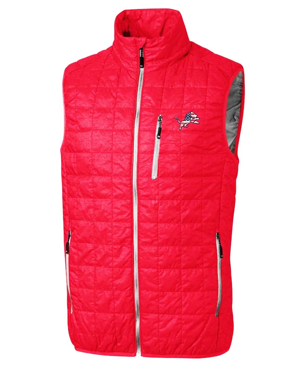 Americana Rainier Detroit Lions Puffer Red Vest