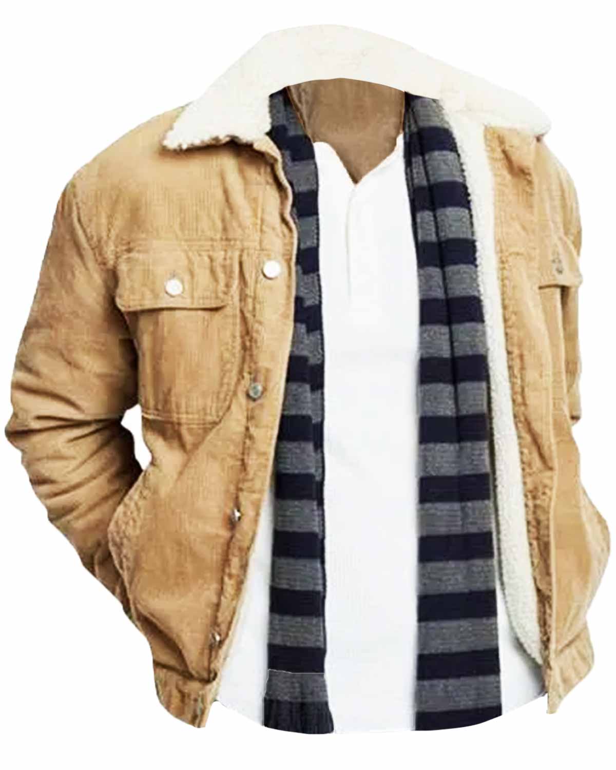 Chandler Massey A Tale of Two Christmases Beige Jacket