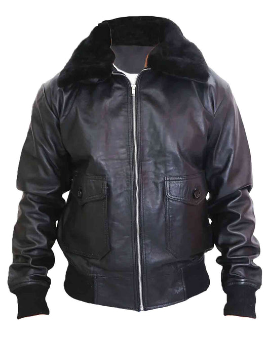 Men's G1 Navy Black Leather Jacket
