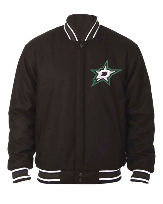 Dallas Stars Bomber Black Wool Jacket
