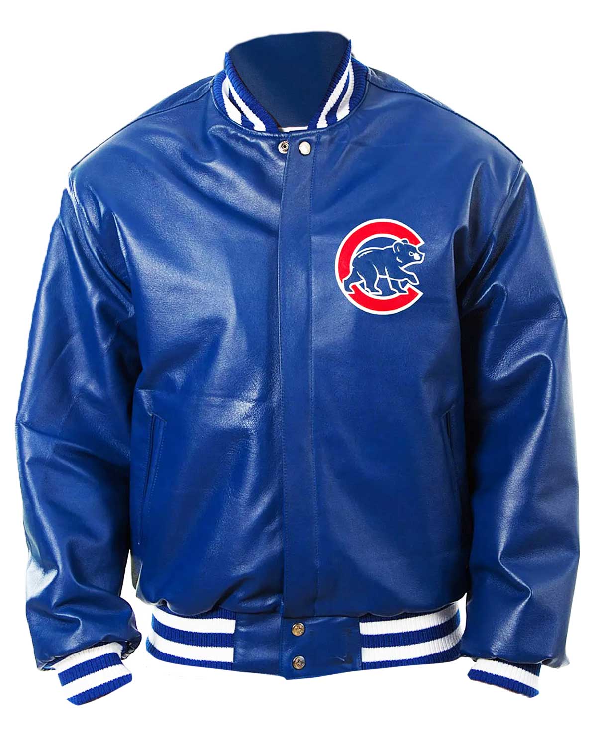 Chicago Cubs Letterman Royal Blue Leather Jacket