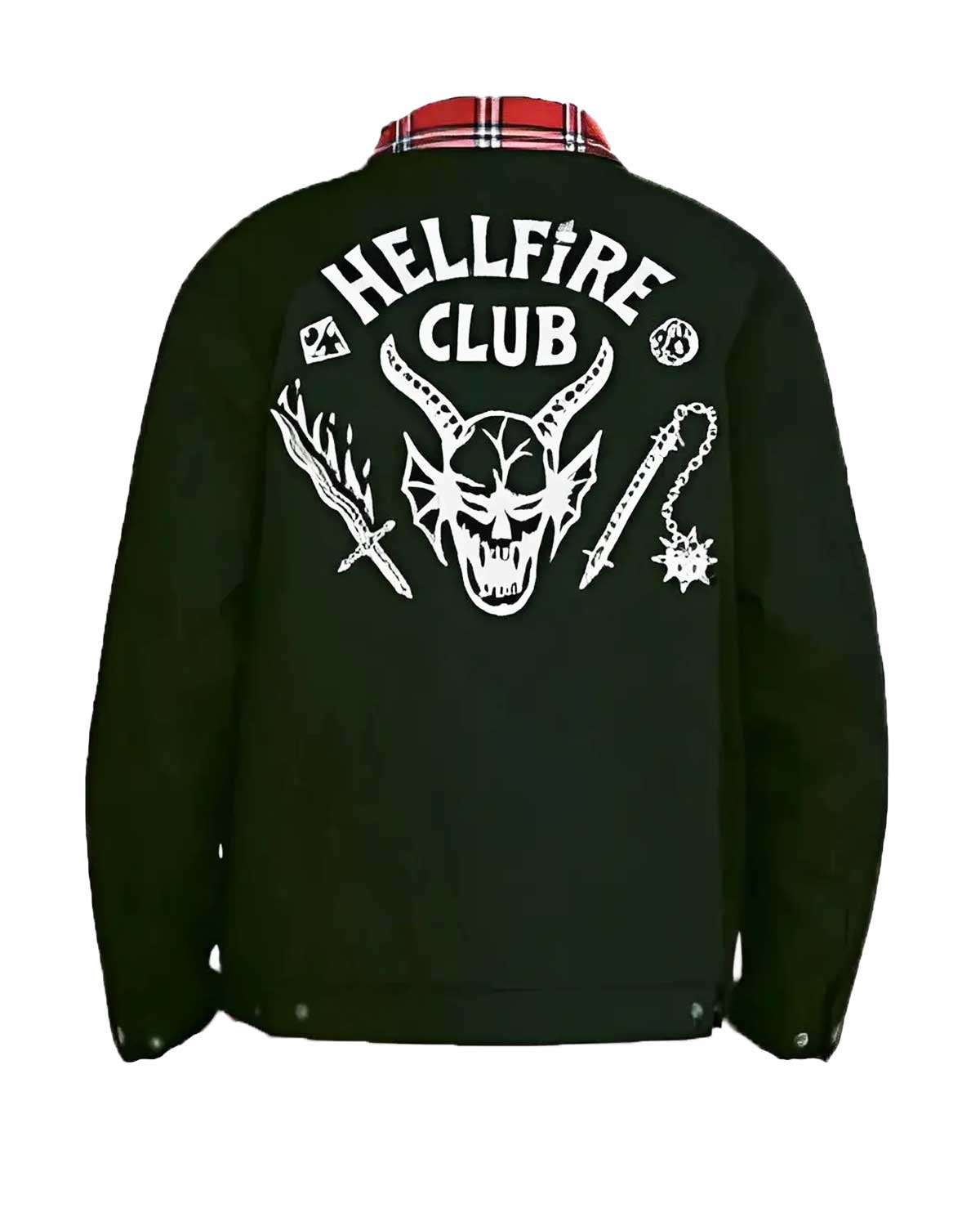 Stranger Things Plaid Collar Hellfire Club Jacket
