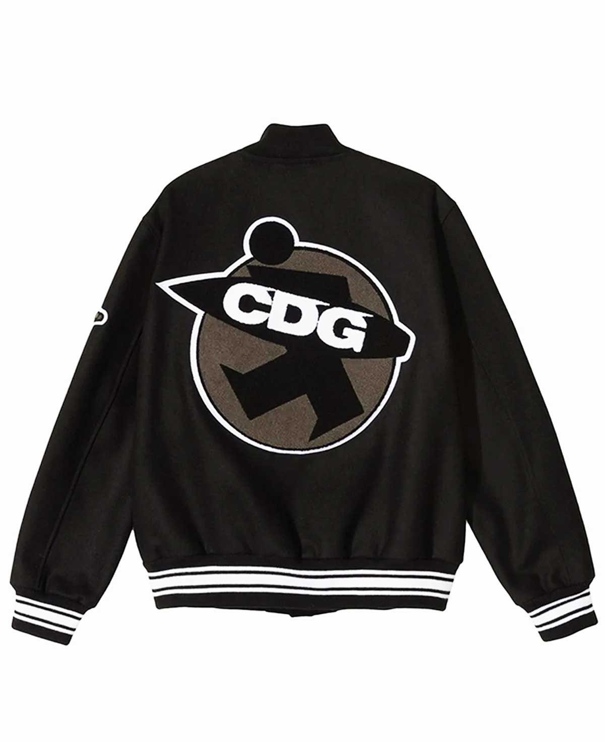 Asap Rocky Stussy Black Letterman Jacket