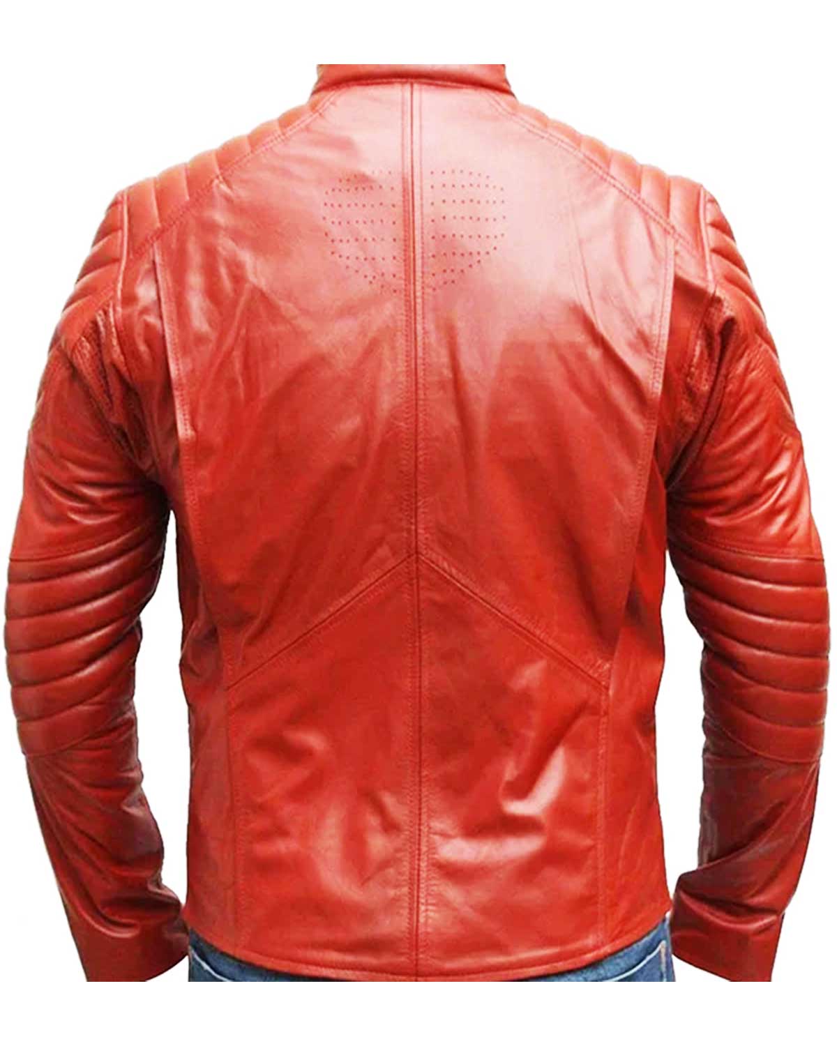 Superman S Logo Justice League Men's Red Leather Jacket