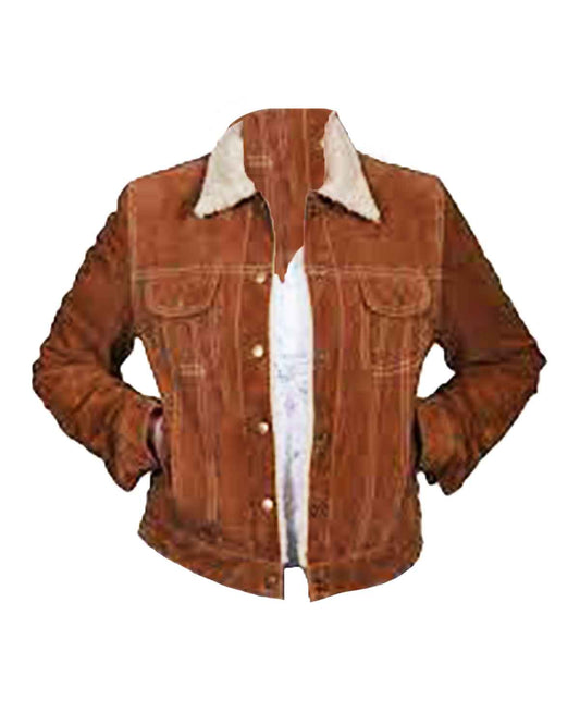 Fakes Emilija Baranac Shearling Brown Suede Jacket