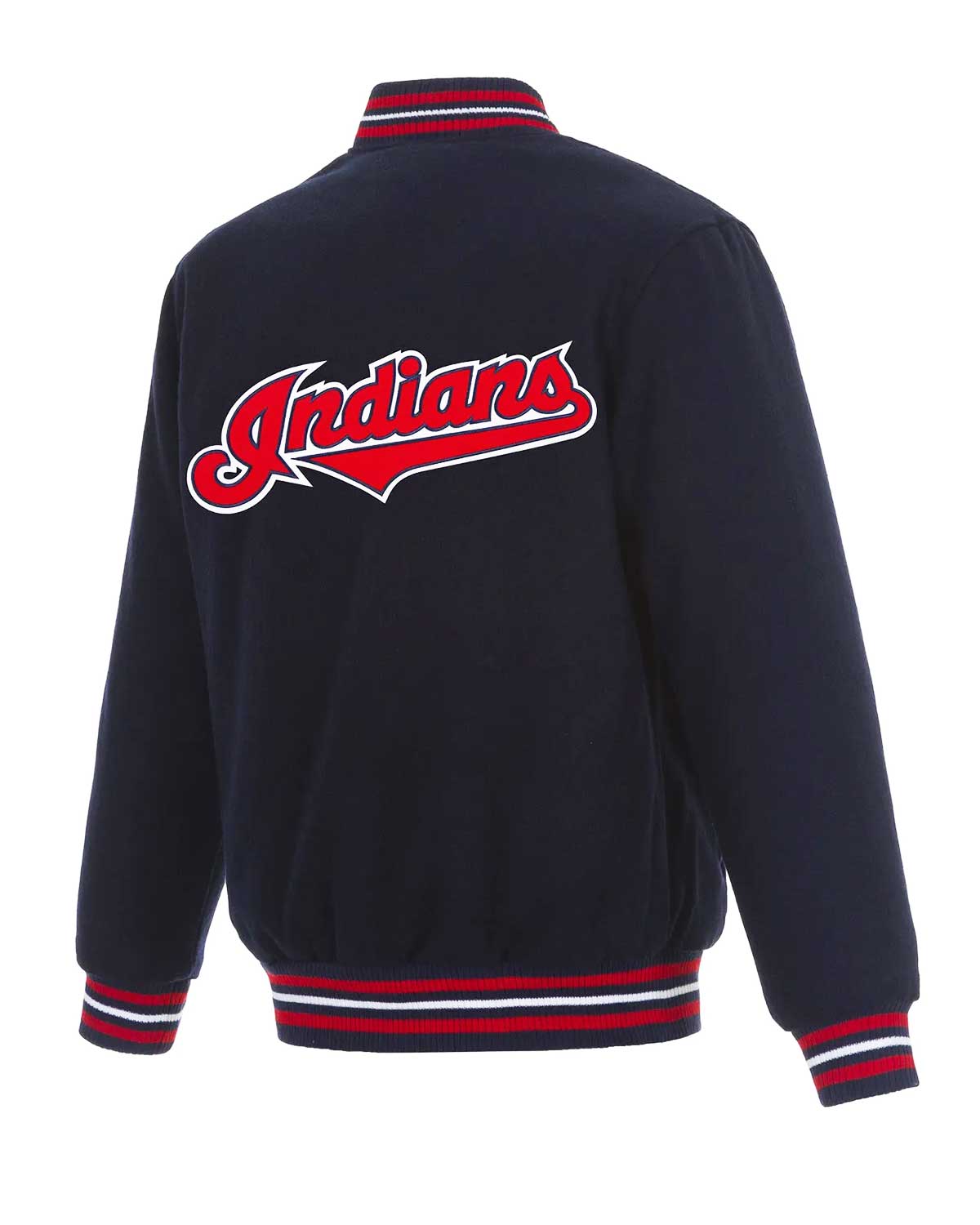 Cleveland Indians Letterman Navy Blue Wool Jacket