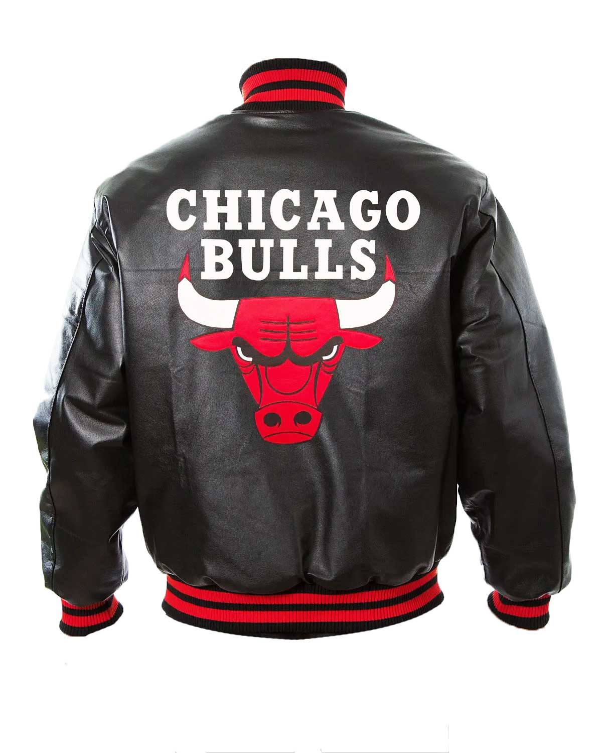 Chicago Bulls Letterman Black Leather Jacket