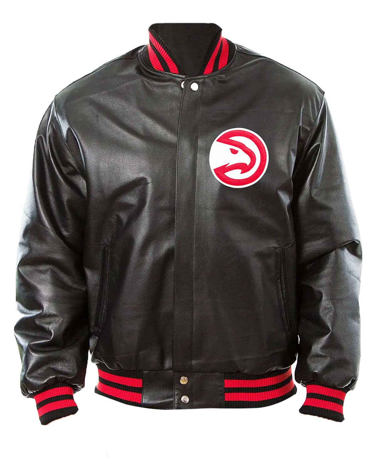 Atlanta Hawks Bomber Black Leather Jacket