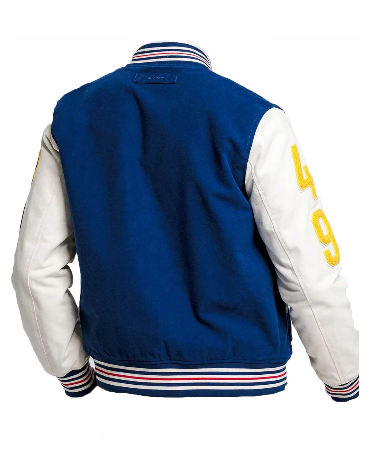 Gant The Gant Spring Blue and White Letterman Jacket
