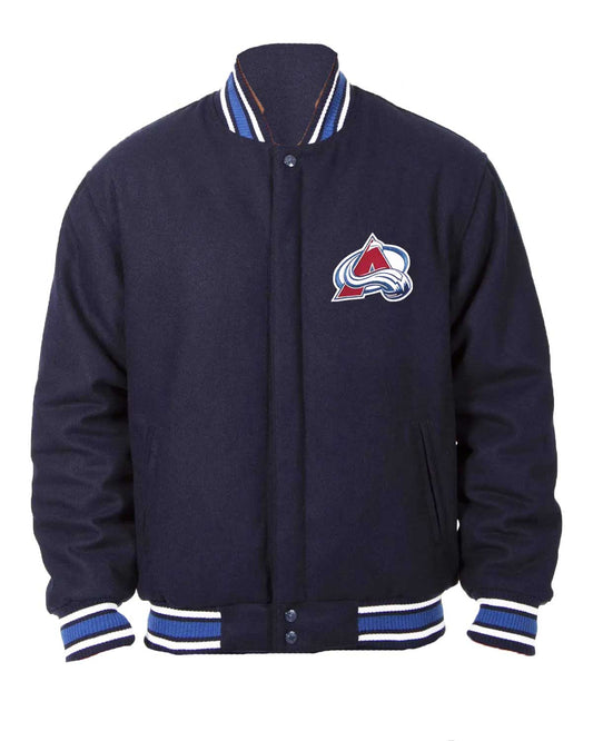 Colorado Avalanche Bomber Navy Blue Wool Jacket