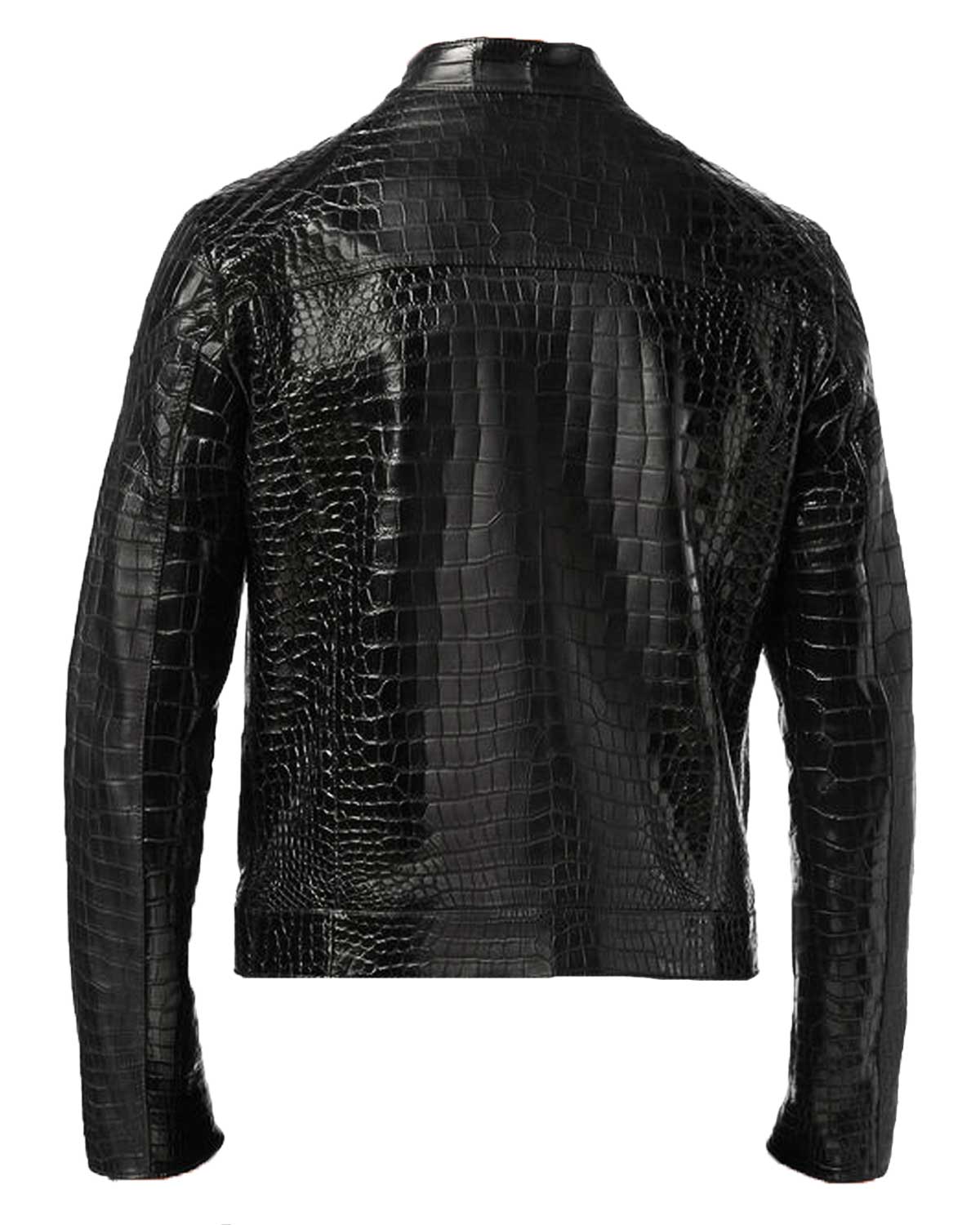 Croc Alligator Motorcycle Leather Jacket