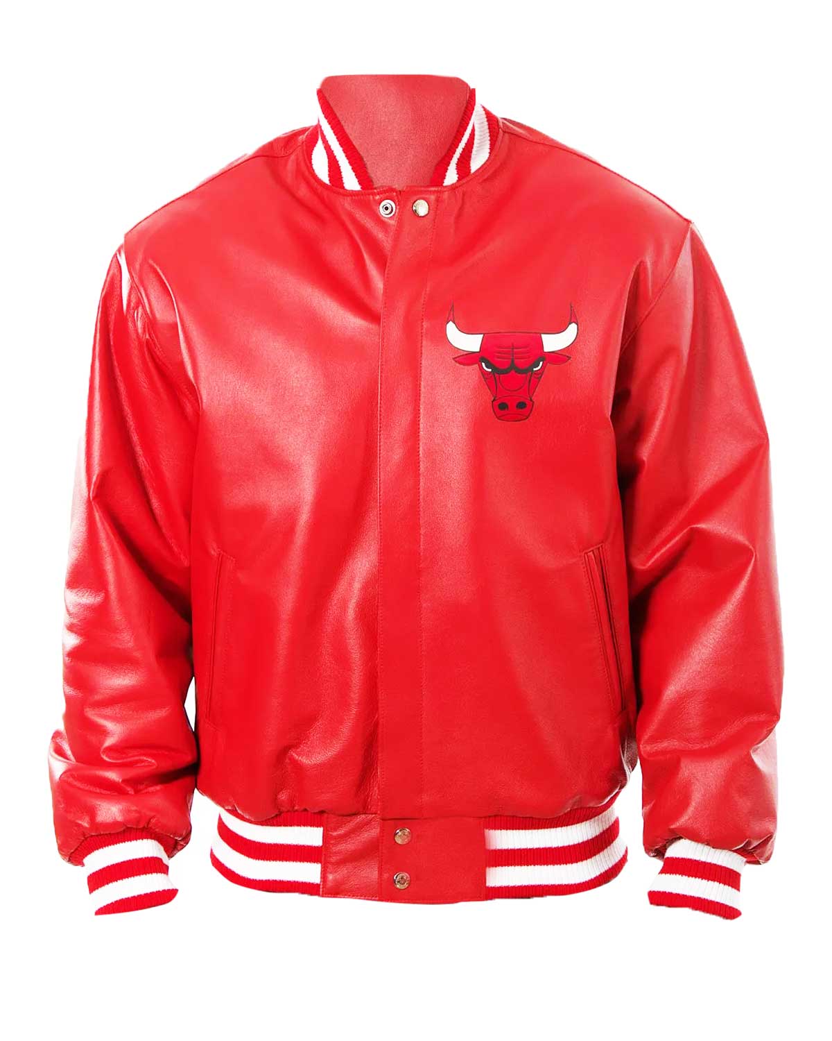 Chicago Bulls Letterman Red Leather Jacket