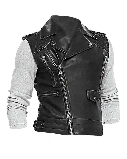 Men’s Cafe Racer Asymmetrical Zipper Vest