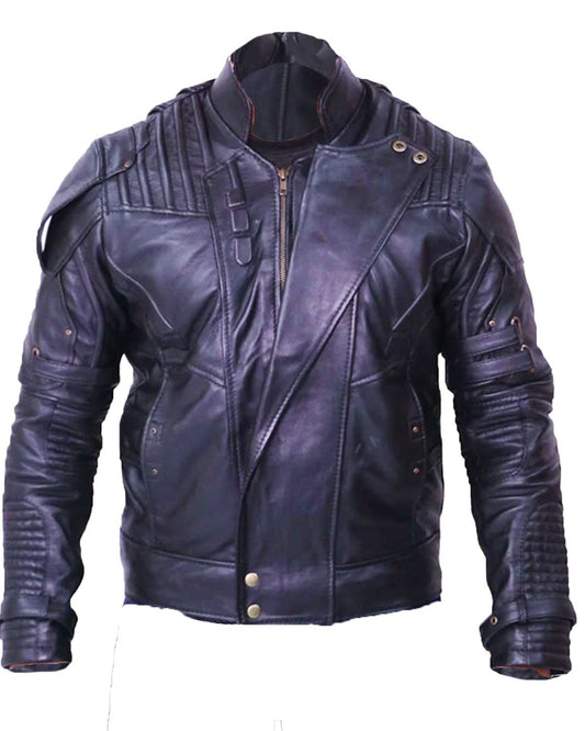 Chris Pratt's Star Lord Black Leather Jacket
