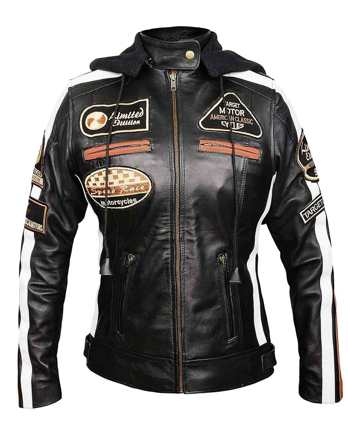 Women's Badges Biker Retro Moto Patches Motorcycle Genuine Jacket