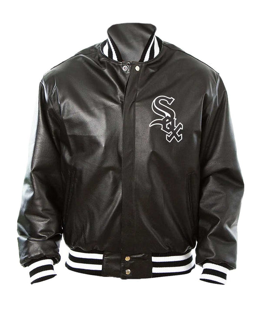 Chicago White Sox Bomber Black Leather Jacket