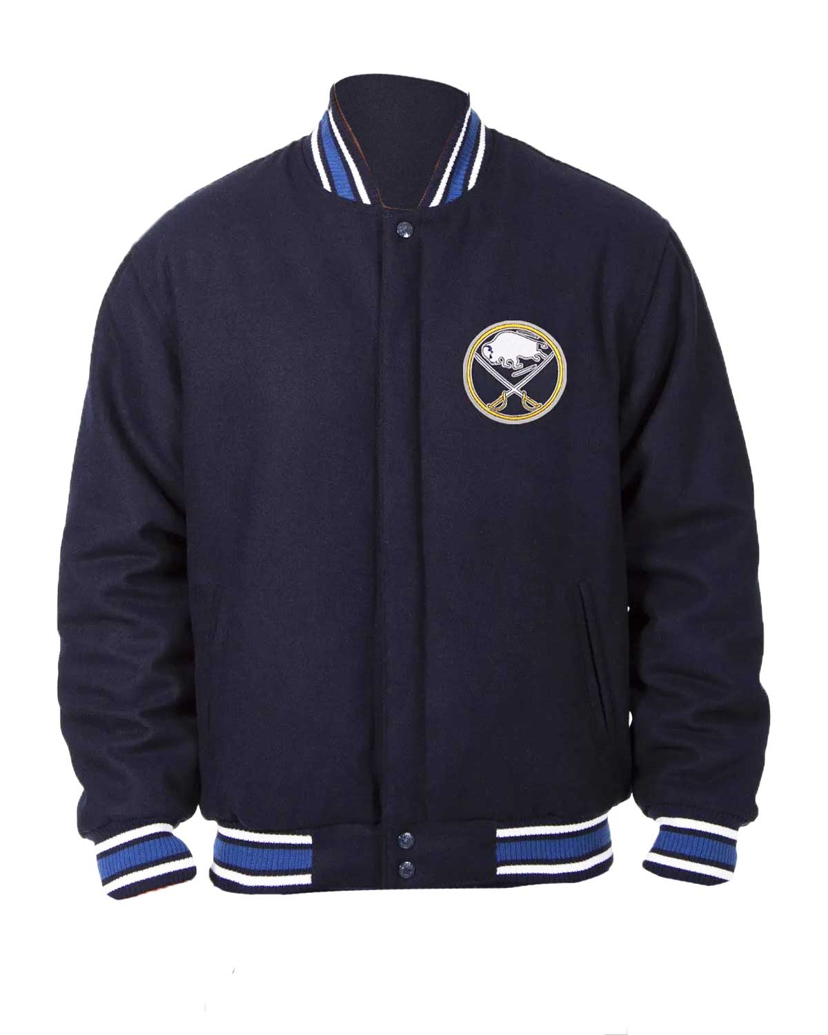Buffalo Sabres Bomber Navy Blue Wool Jacket