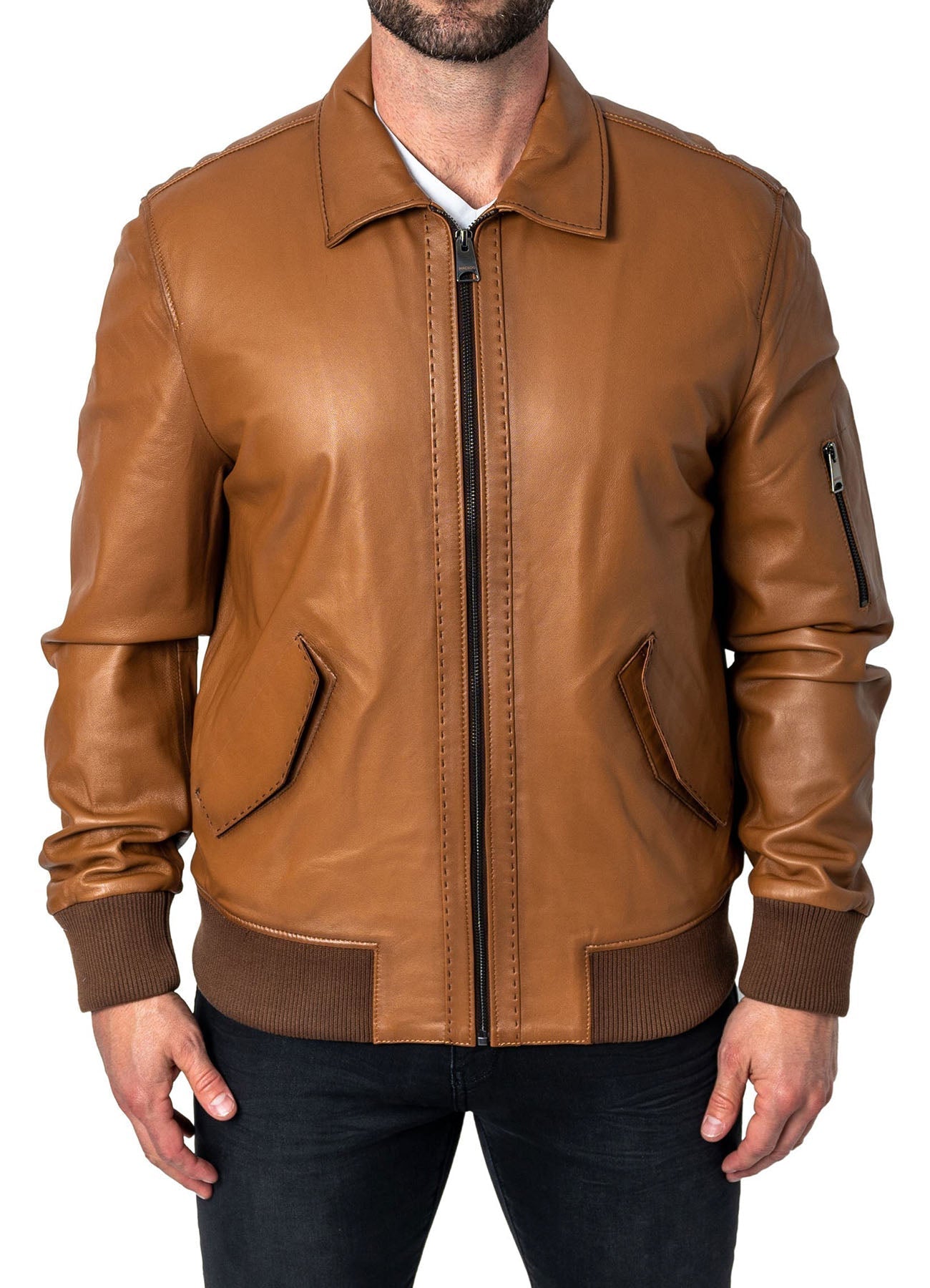 Men's Soft Vintage Bomber Leather Jacket