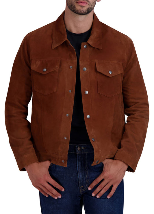 Men's Classic Brown Suede Leather Jacket