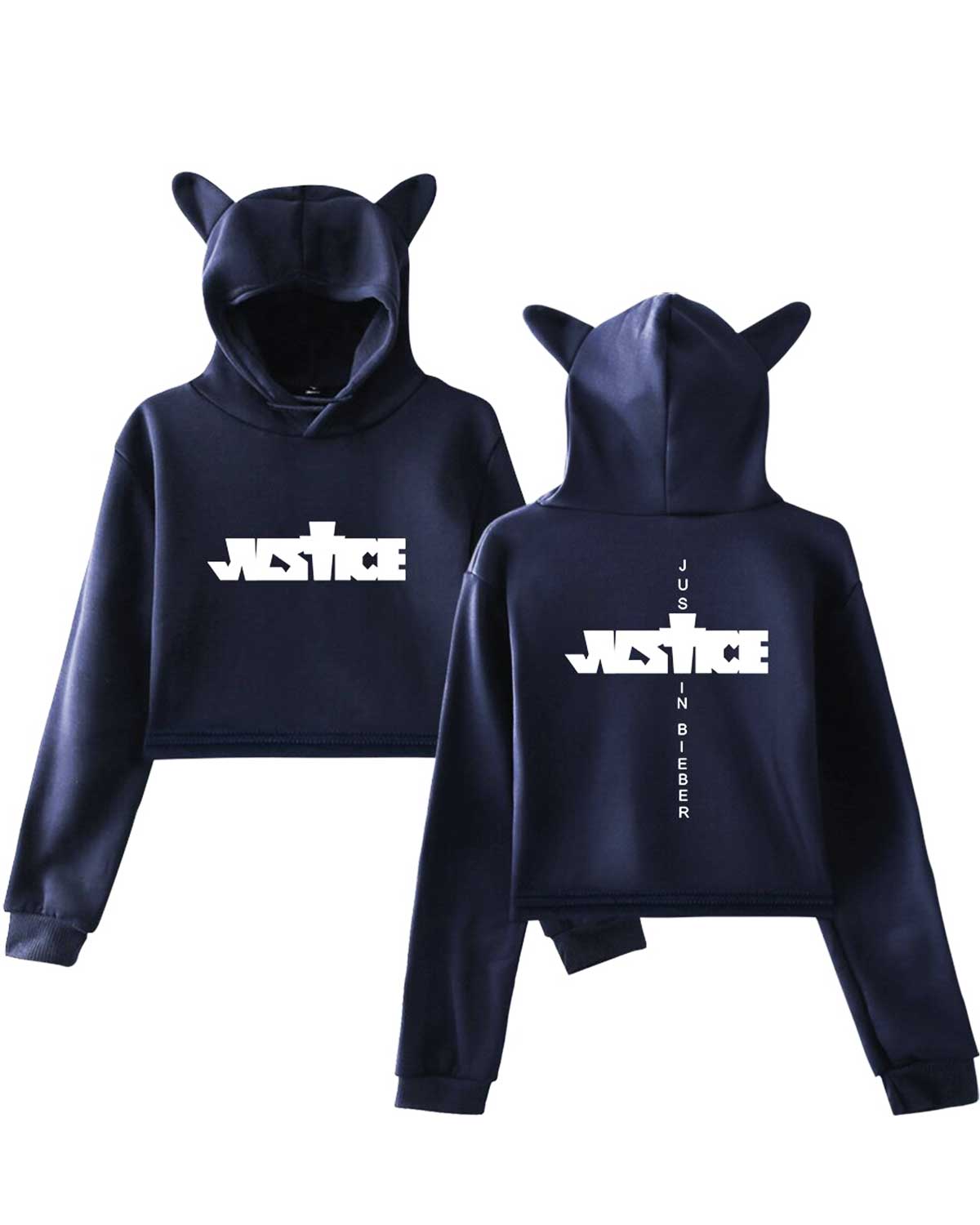 JB Cat Black Cropped Hoodie