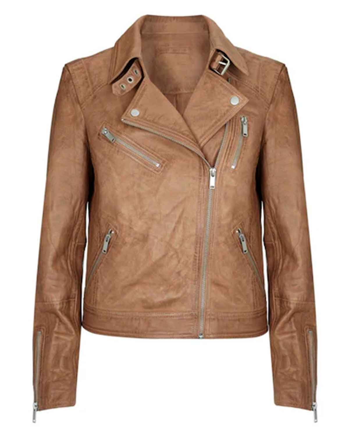 Mint Velvet Zip Leather Biker Jacket