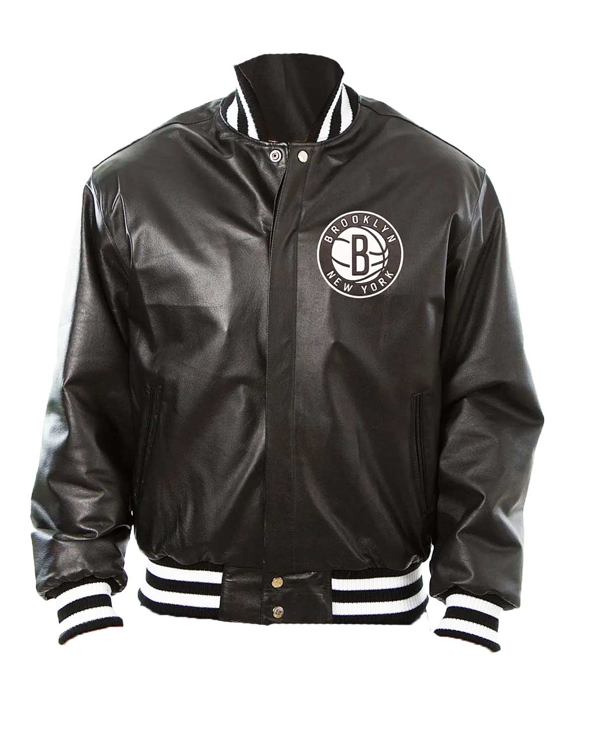 Brooklyn Nets Letterman Black Leather Jacket