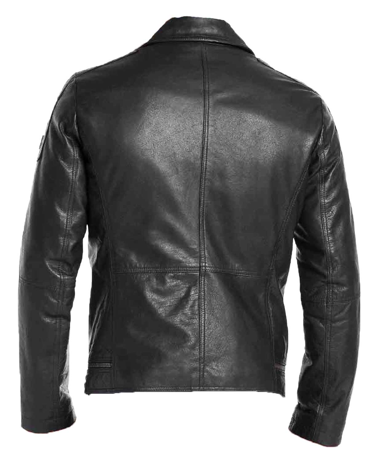 Men's Asymmetrical Black Leather Motorcycle Jacket