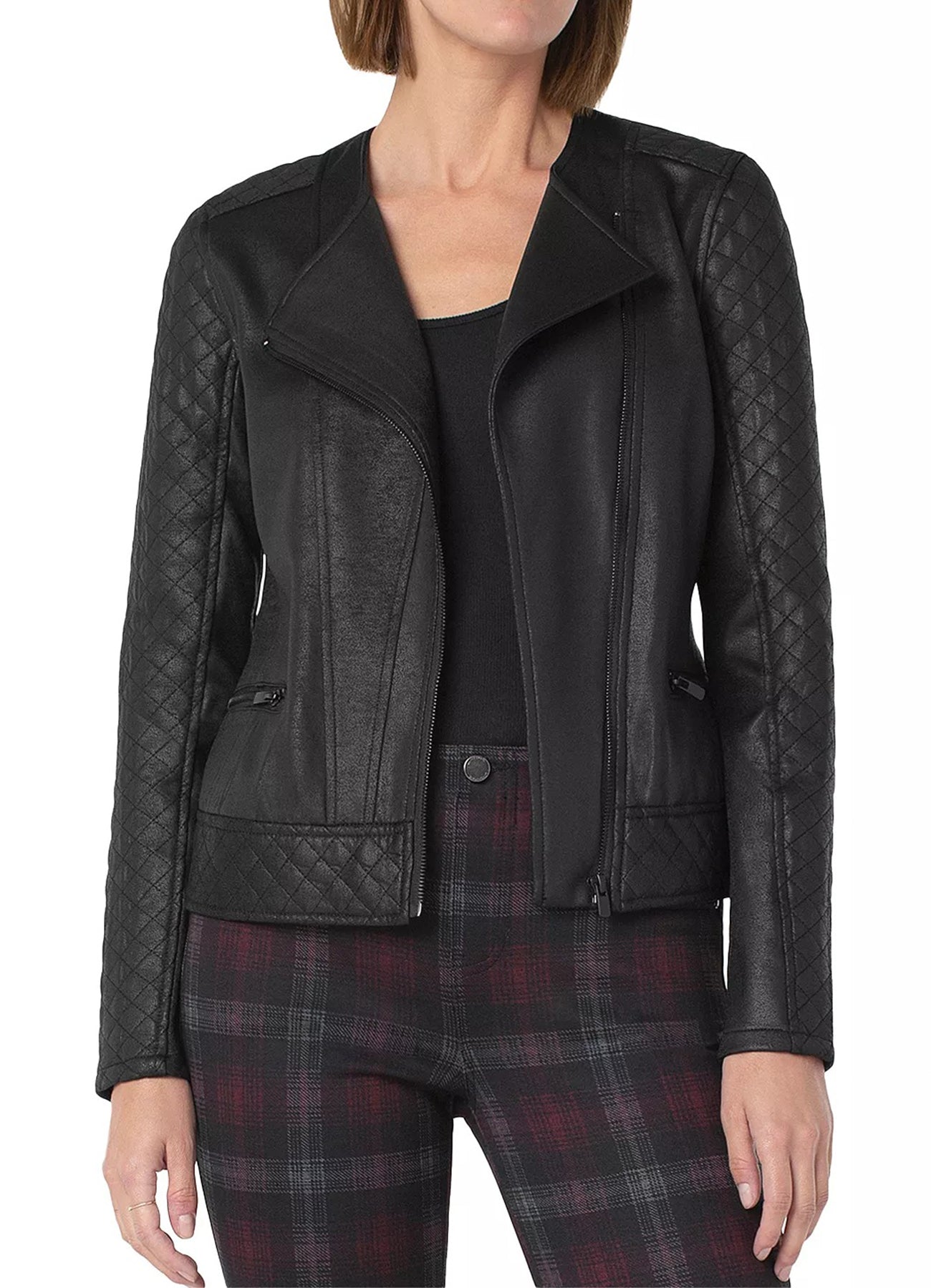 Women's Vintage Black Biker Leather Jacket