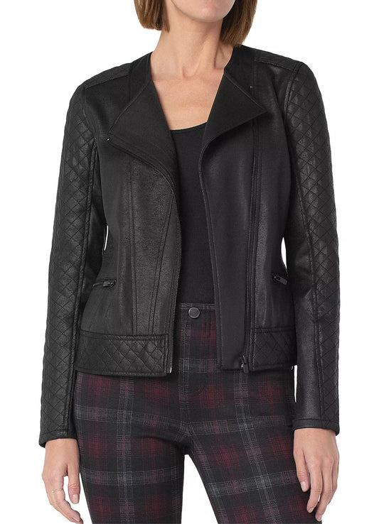 Women's Vintage Black Biker Leather Jacket