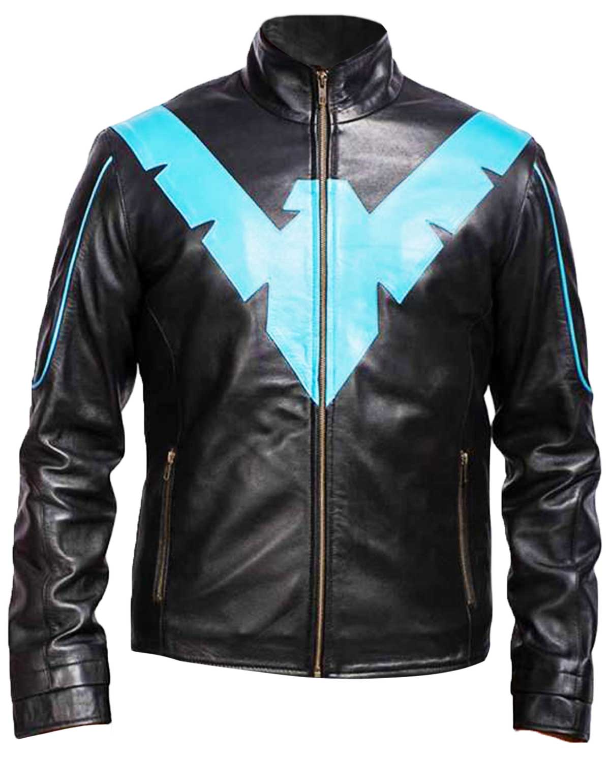 Batman Arkham Knight Nightwing Black Leather Jacket