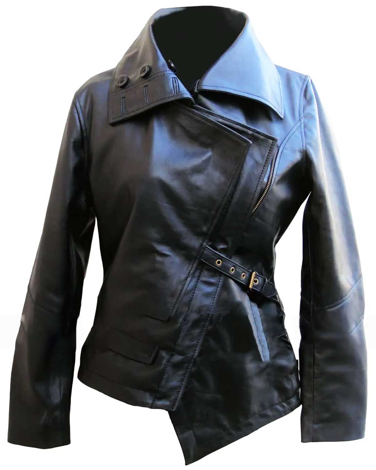 Black The Hunger Games Catching Fire Leather Jacket