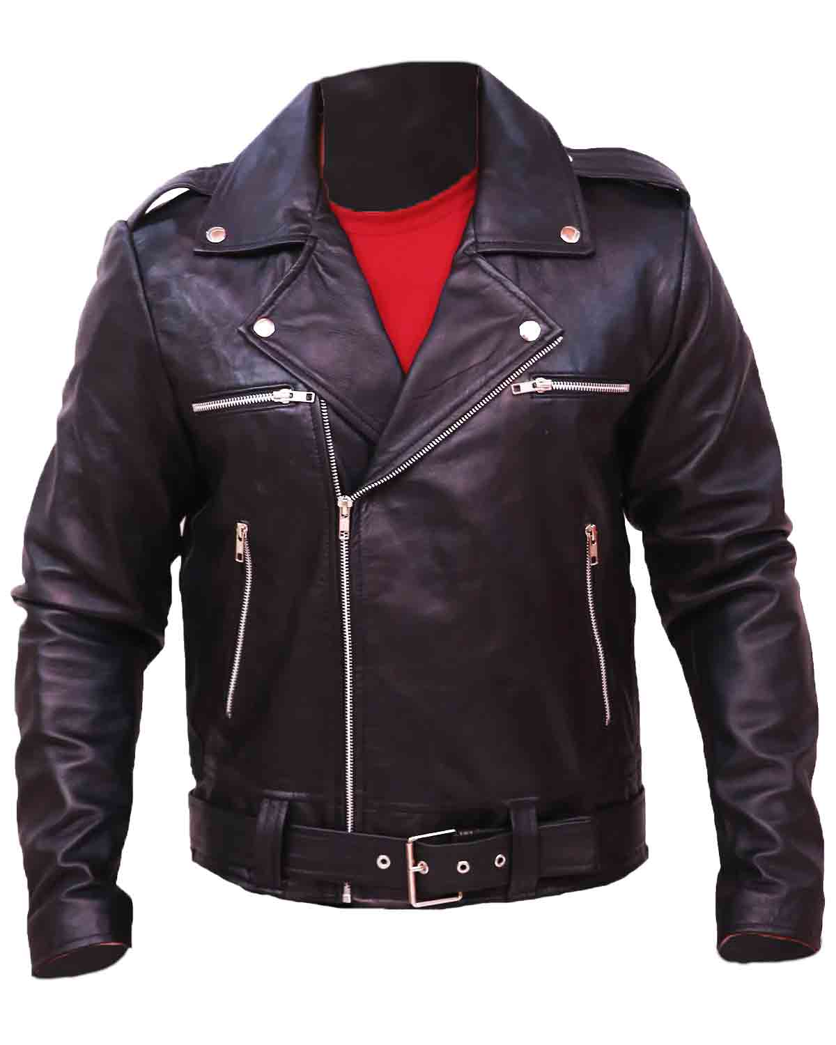 The Walking Dead Negan Jeffrey Black Biker Leather Jacket