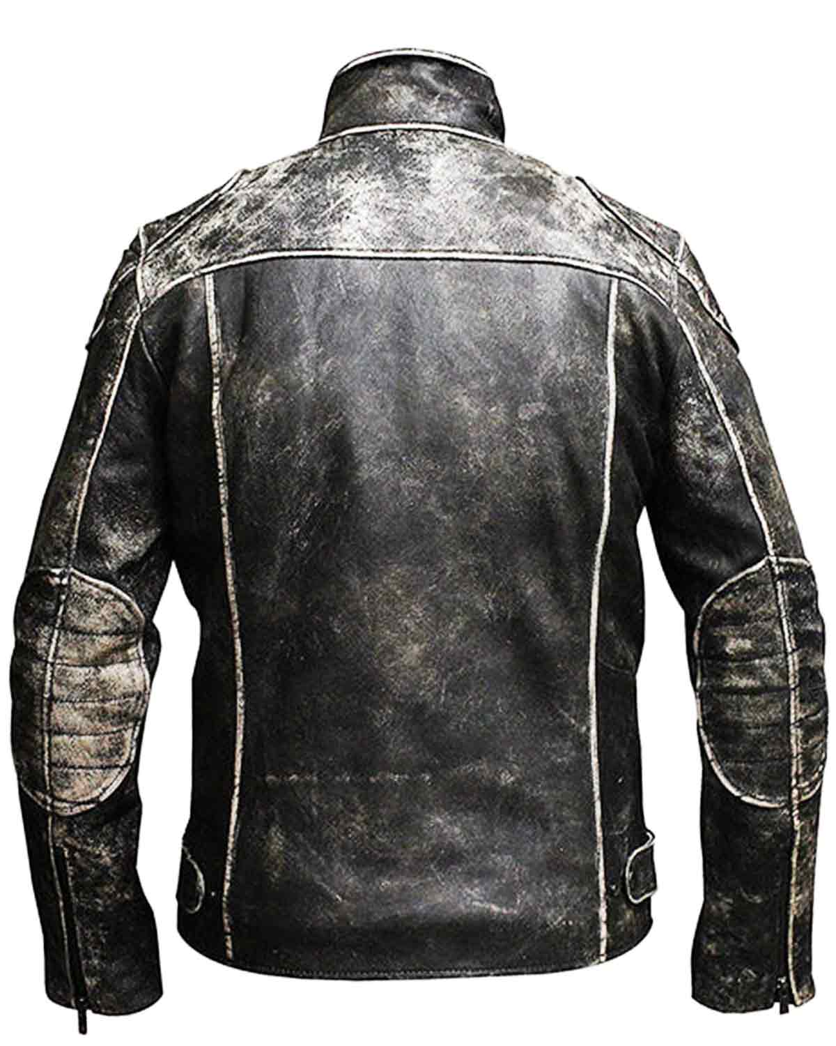 Retro Classic Cafe Racer Distressed Men's Black Genuine Leather Jacket
