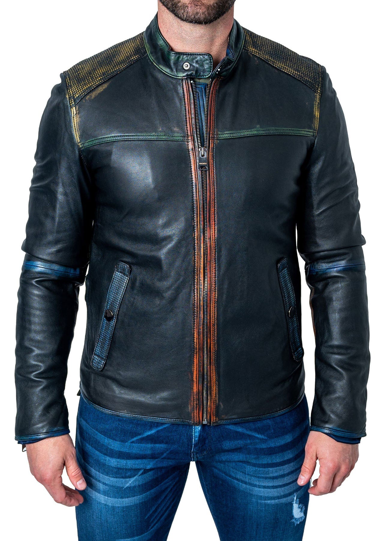 Men's Slimfit Black Biker Leather Jacket