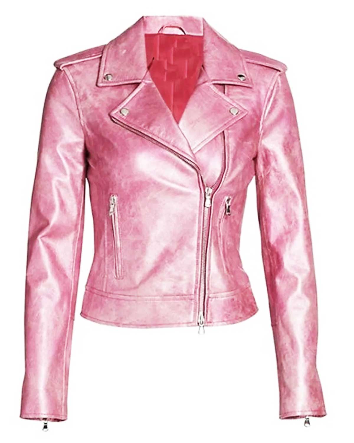 Ashleigh Murray Riverdale S05 Pink Biker Leather Jacket