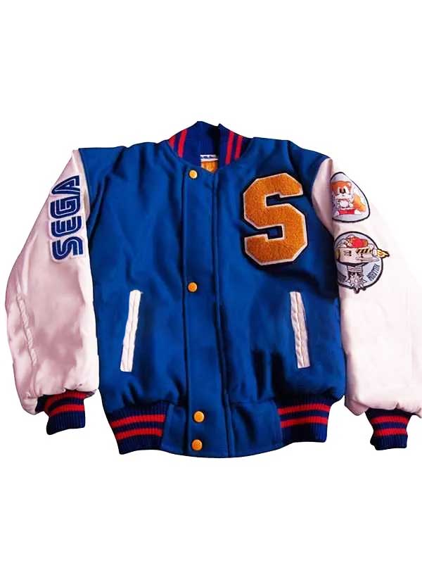 Sonic the Hedgehog Blue and White Bomber Jacket