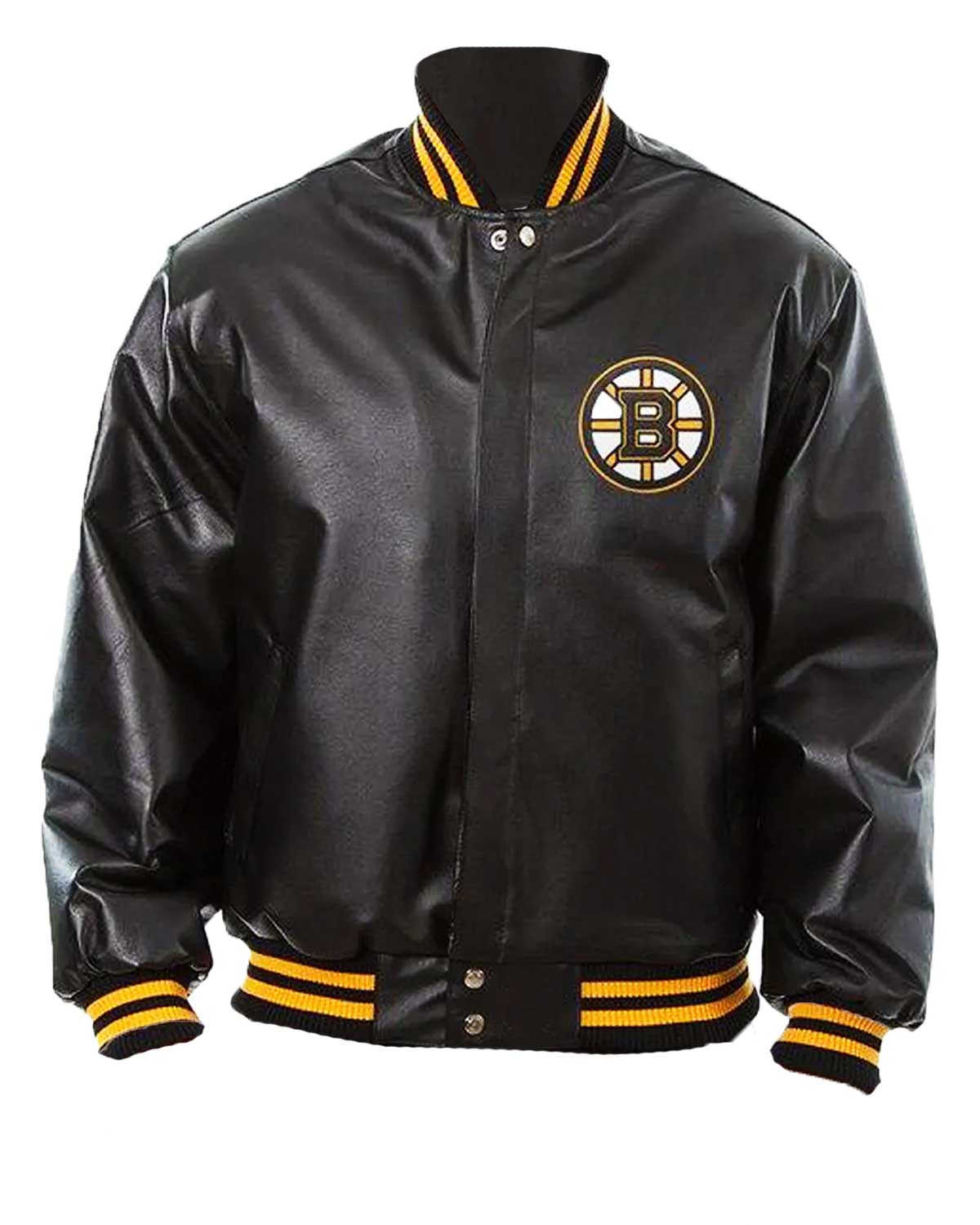 Boston Bruins Black Bomber Leather Jacket