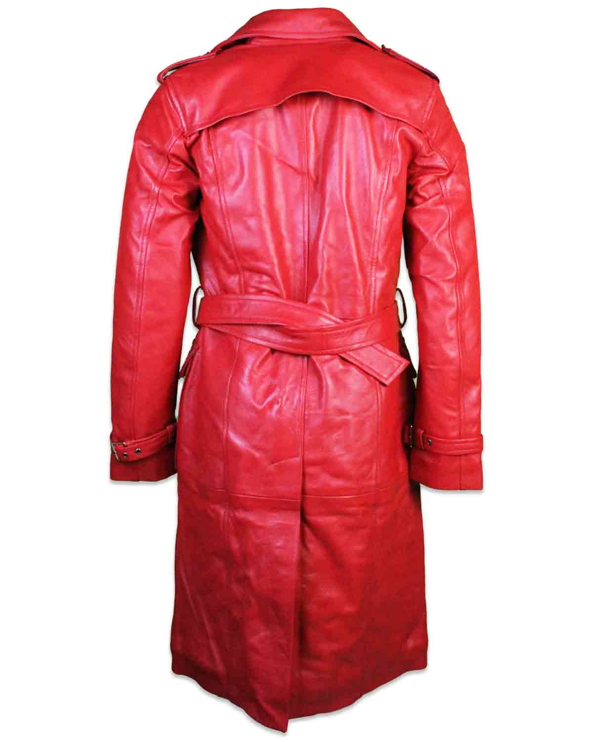 Women Red Leather Coat