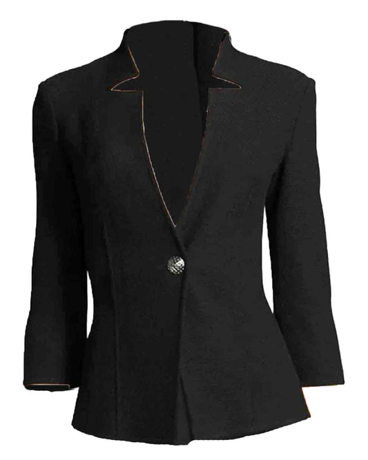 Yellowstone S04 Beth Dutton Black Notch Neck Jacket